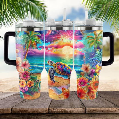 Shineful Tumbler Sea Turtle in Sunset