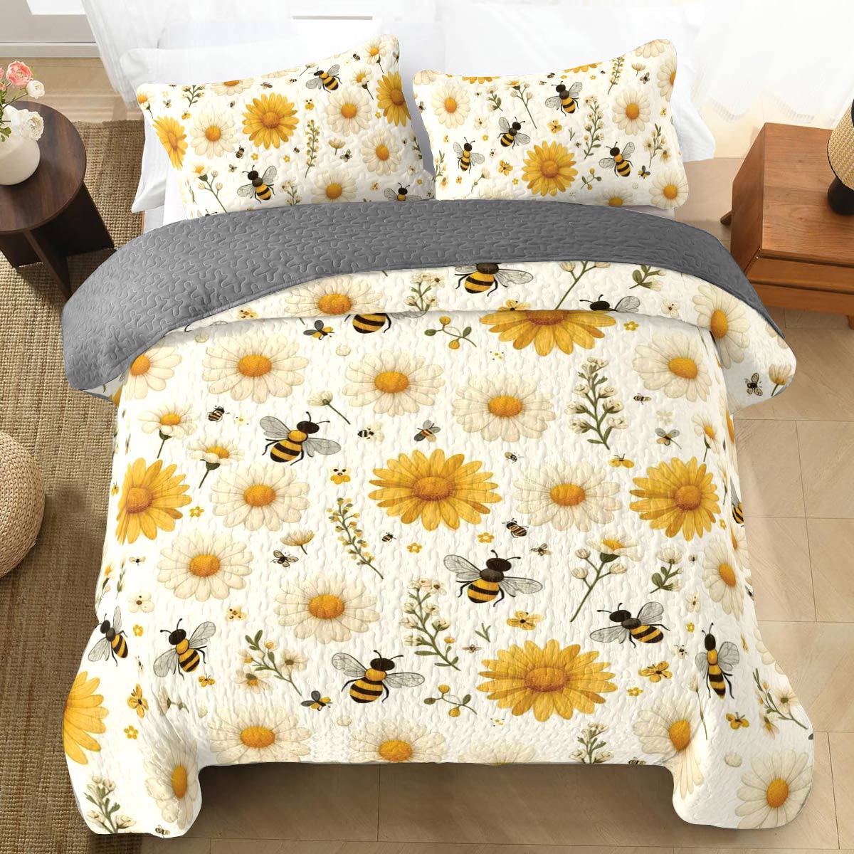 Shineful All Season Quilt 3-Piece Set Daisy Bee