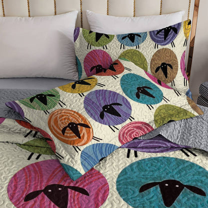 Shineful All Season Quilt 3-Piece Set Colorful Sheep