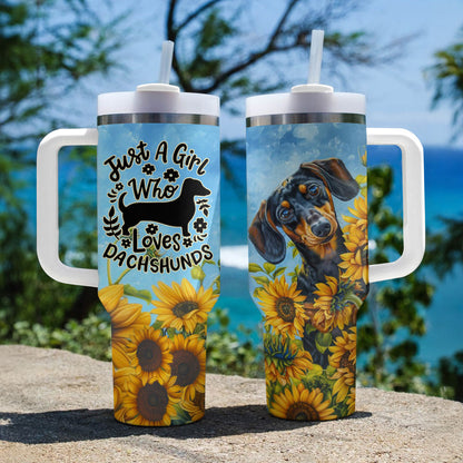 Shineful Tumbler Sunflower Dachshund Ver2