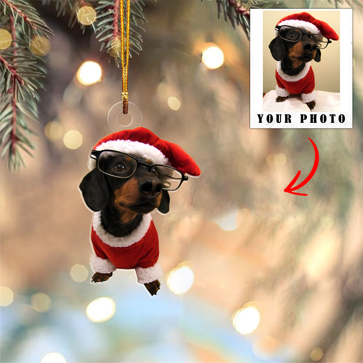 Dog Shineful® Decoration Ornament Personalized Upload Photo Lk8