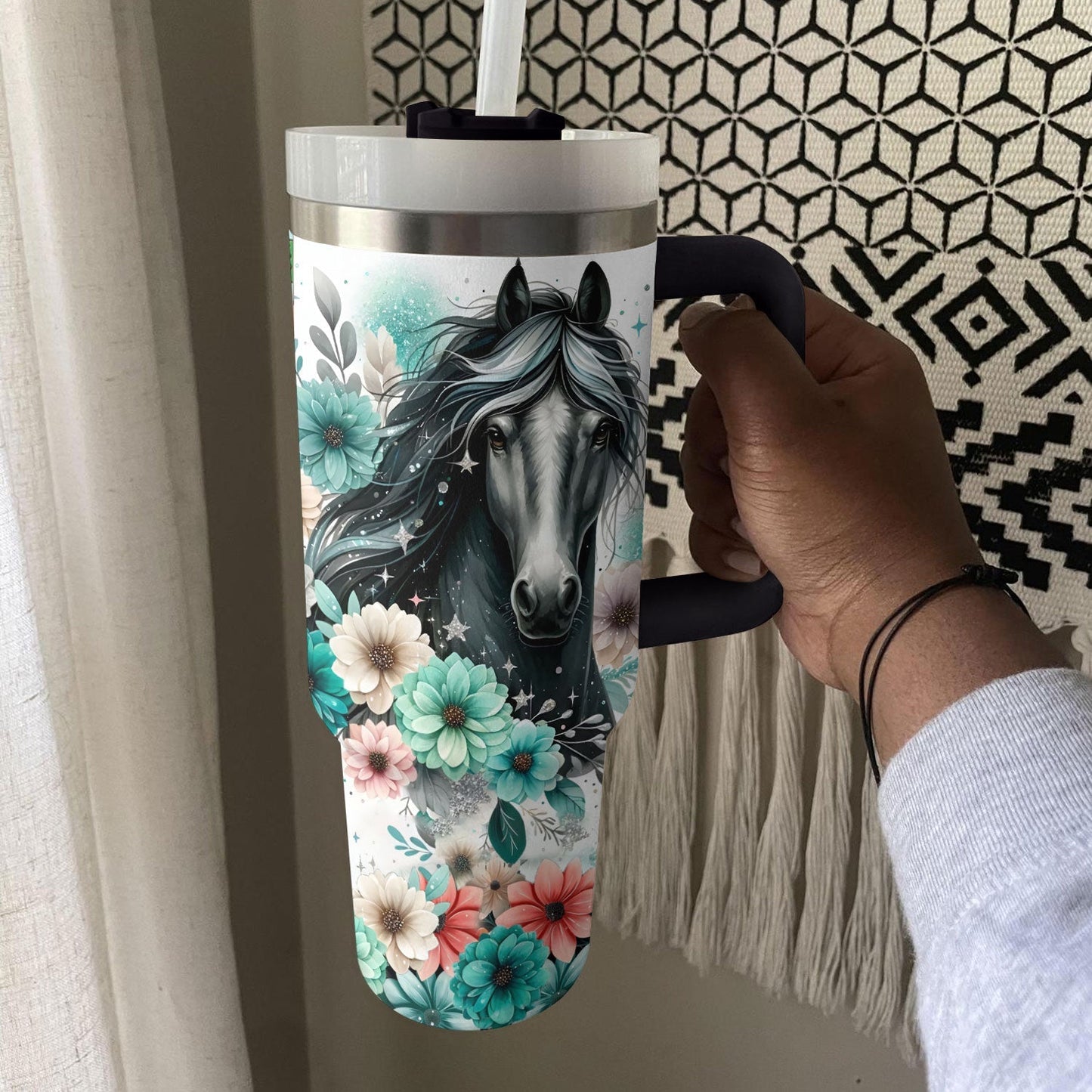 Shineful Tumbler Floral Dark Horse