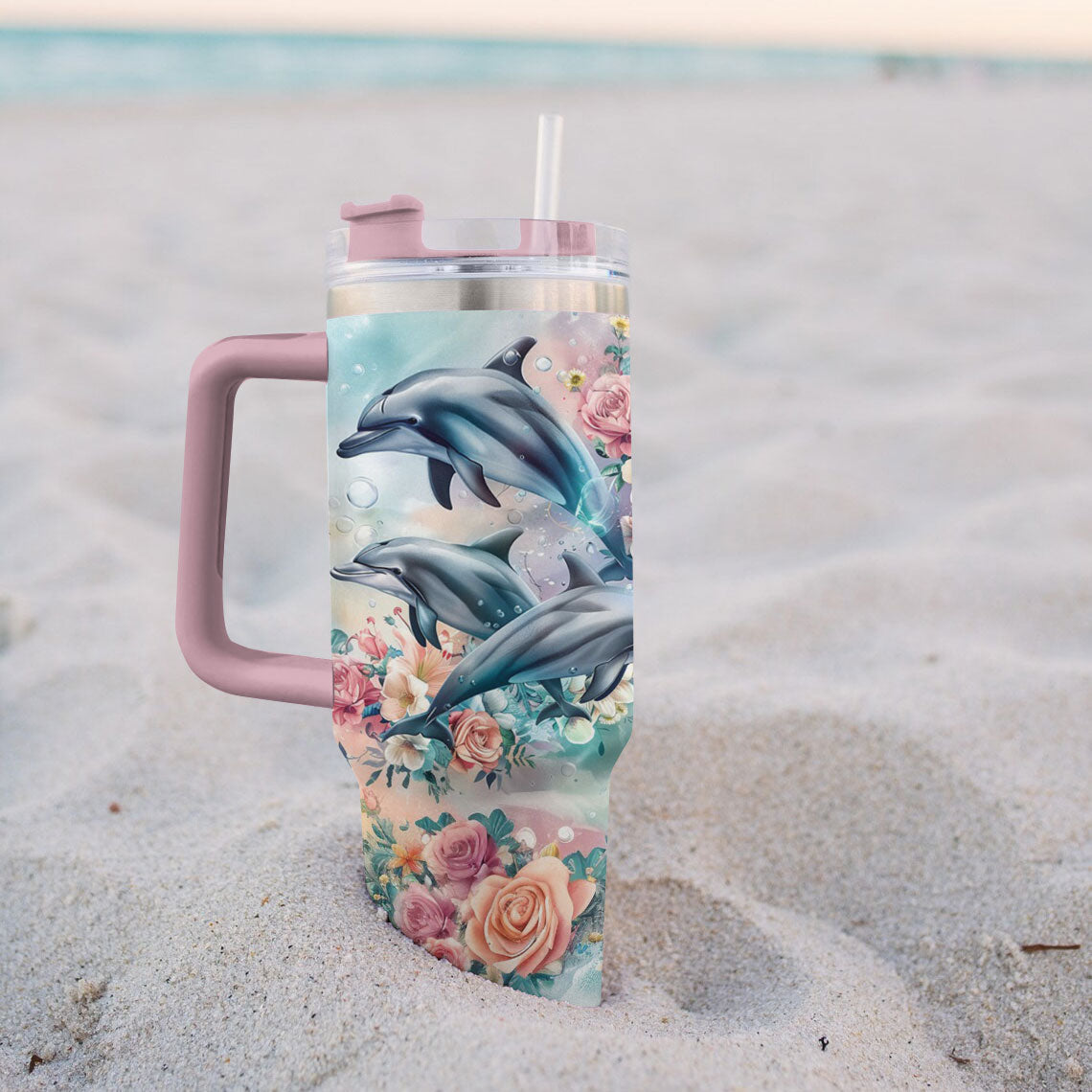 Shineful Tumbler Floral Dolphin Ver2