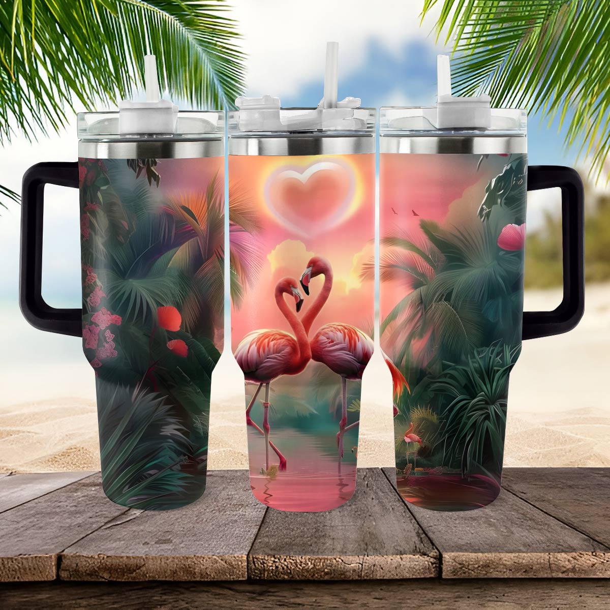 Shineful Tumbler Flamingo Couple