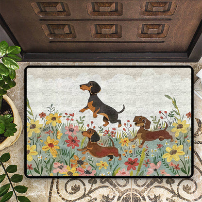 Shineful Ultra-Thin Non Skid Floor Mat, Kitchen Rugs Dachshund Delight