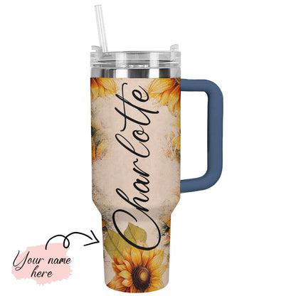 Shineful Tumbler Personalized Sunflowers