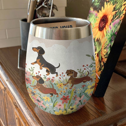 Shineful Wine Tumbler Dachshund Delight