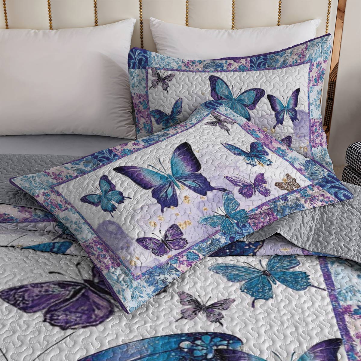 Shineful All Season Quilt 3-Piece Set Butterfly Blossom