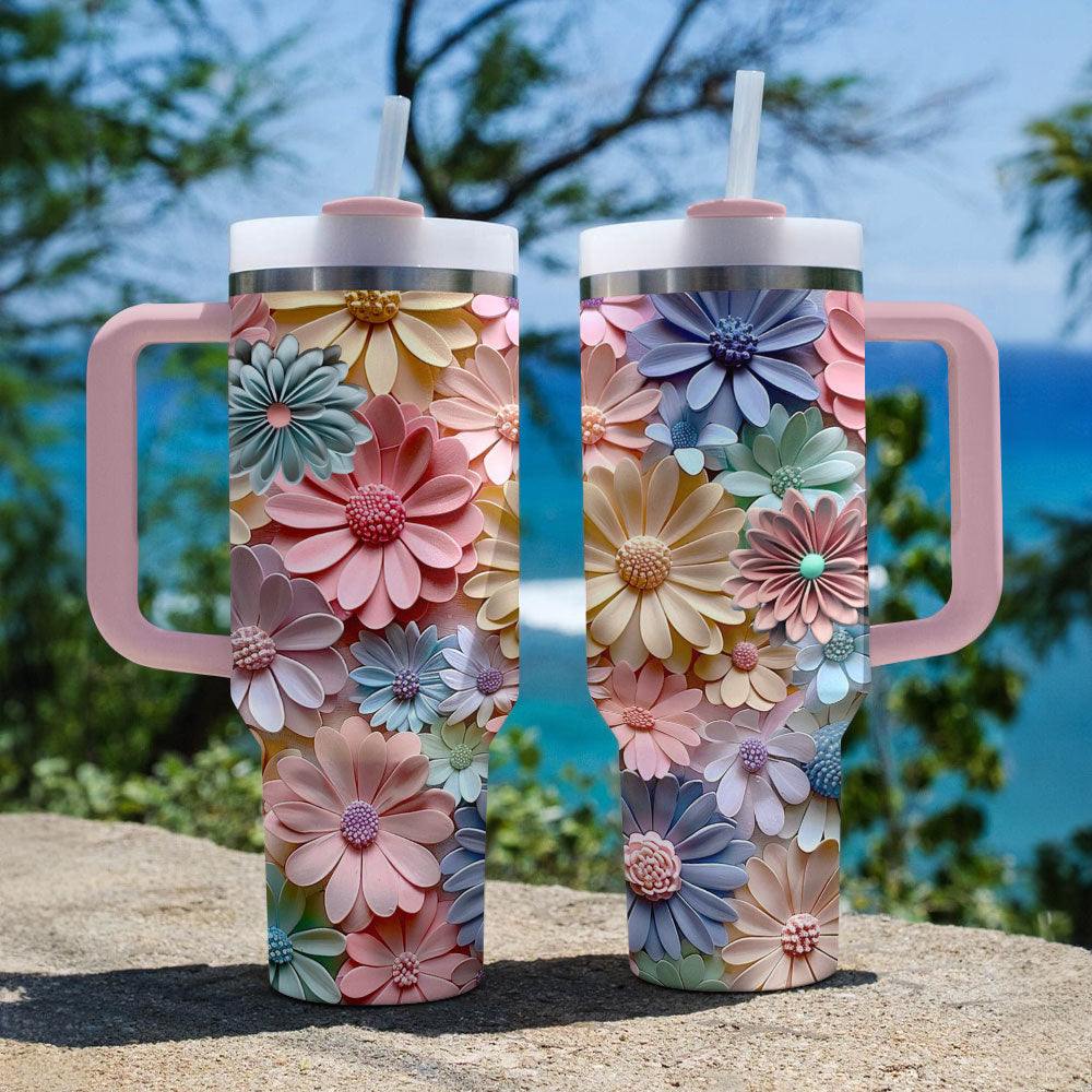 Shineful Glossy Tumbler Colorful Daisies