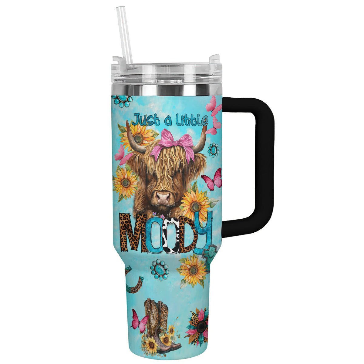 Cow 40 Oz Shineful™ Tumbler Moo-Dy Lk8 Black 40Oz