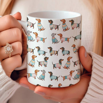 Shineful Ceramic Mug Playful Dachshunds