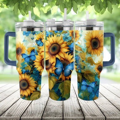 Glänzender Becher Sunflower Serenity