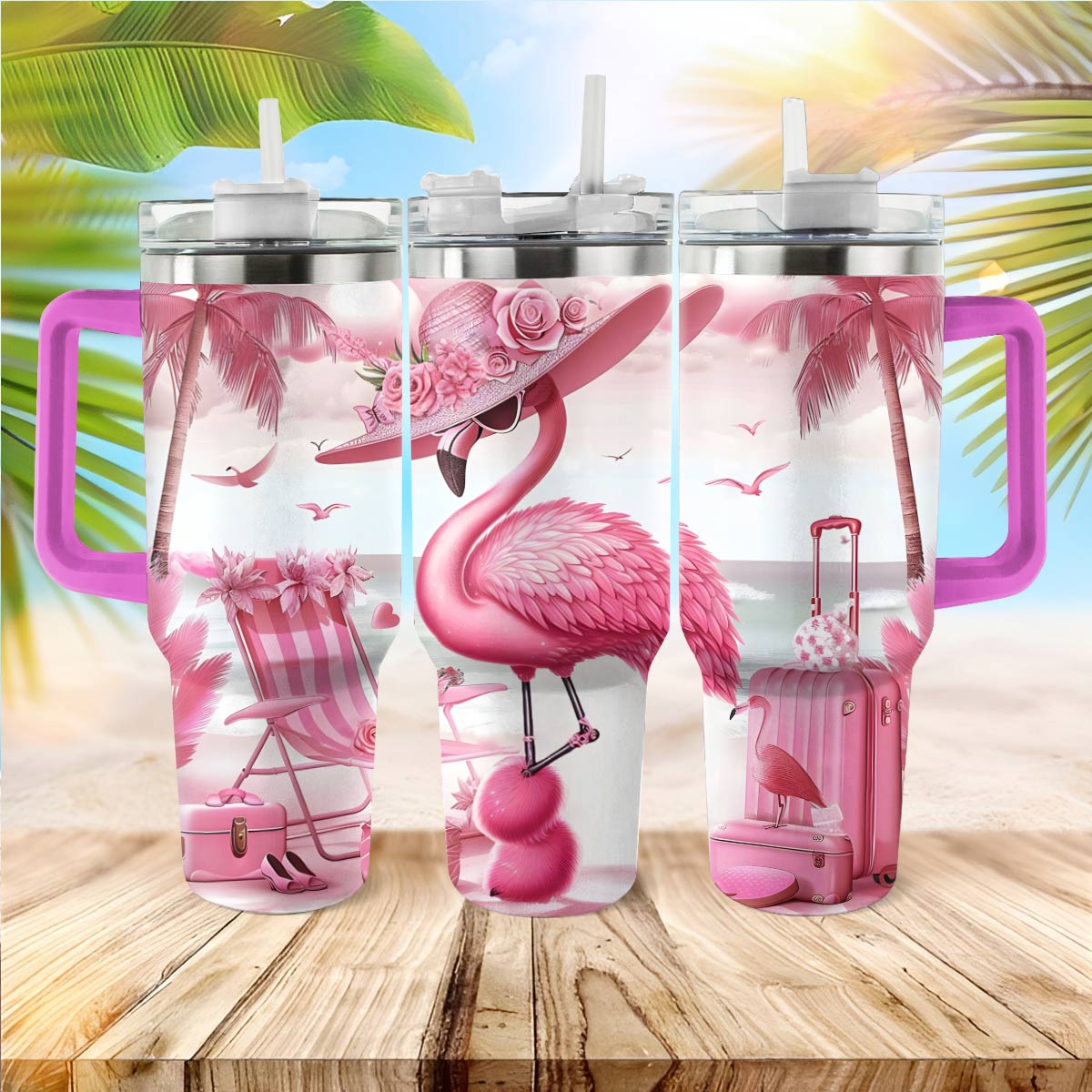 Shineful Tumbler Flamingo Vacation