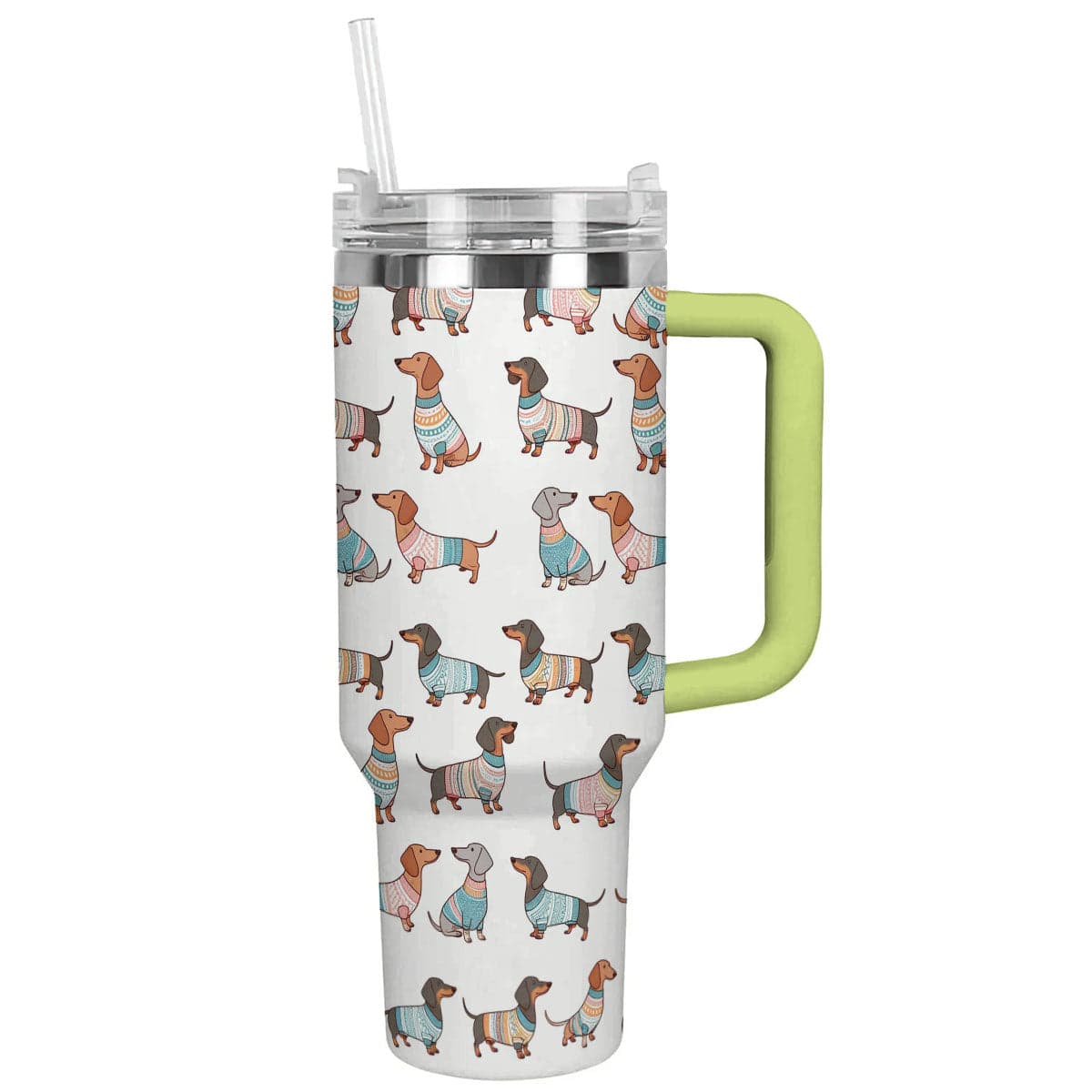 Dog 40 Oz Shineful™ Tumbler Playful Dachshunds Lk8 Green 40Oz