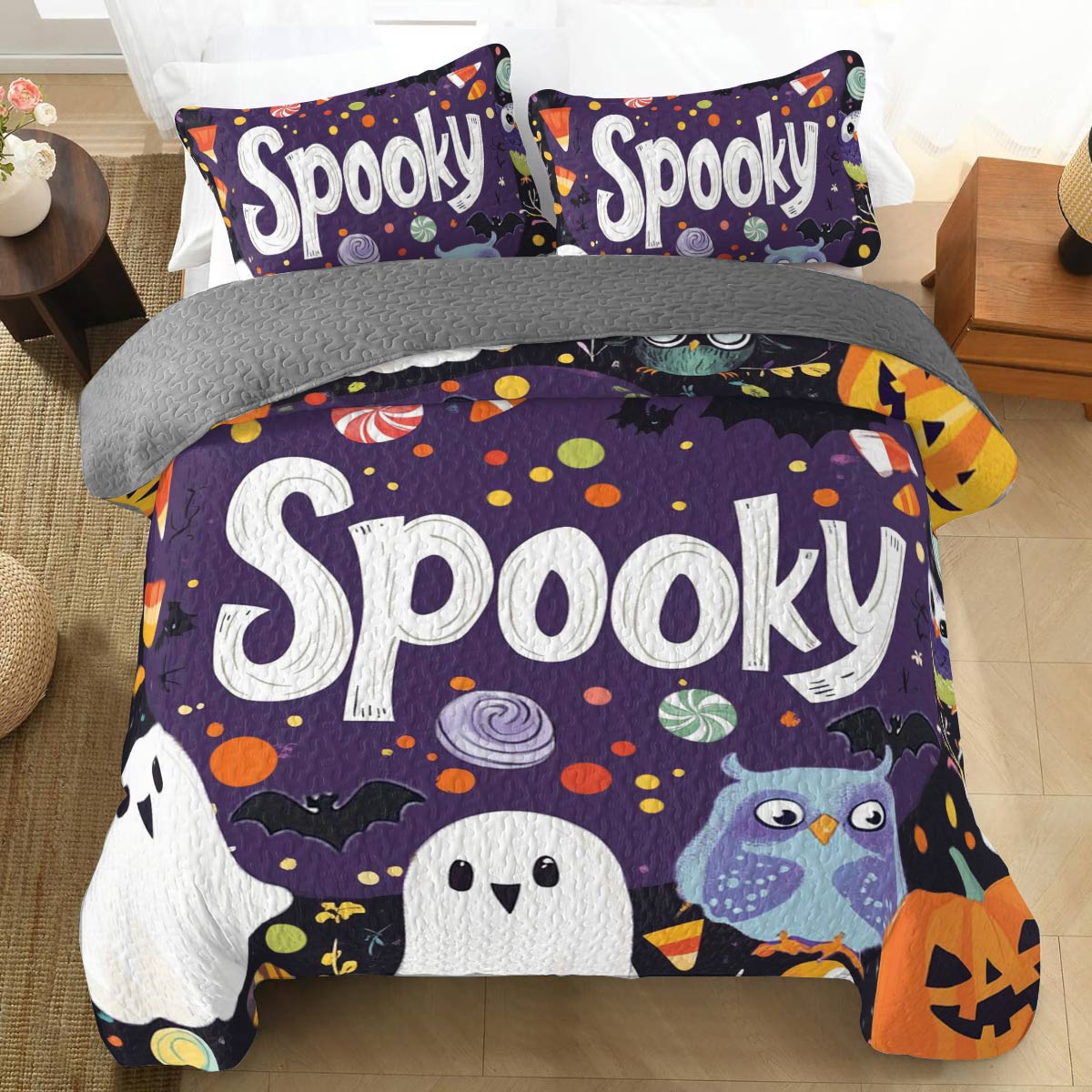 Shineful All Season Quilt 3-Piece Set Spooky Nights