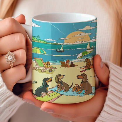 Shineful Ceramic Mug Dachshund Vacation