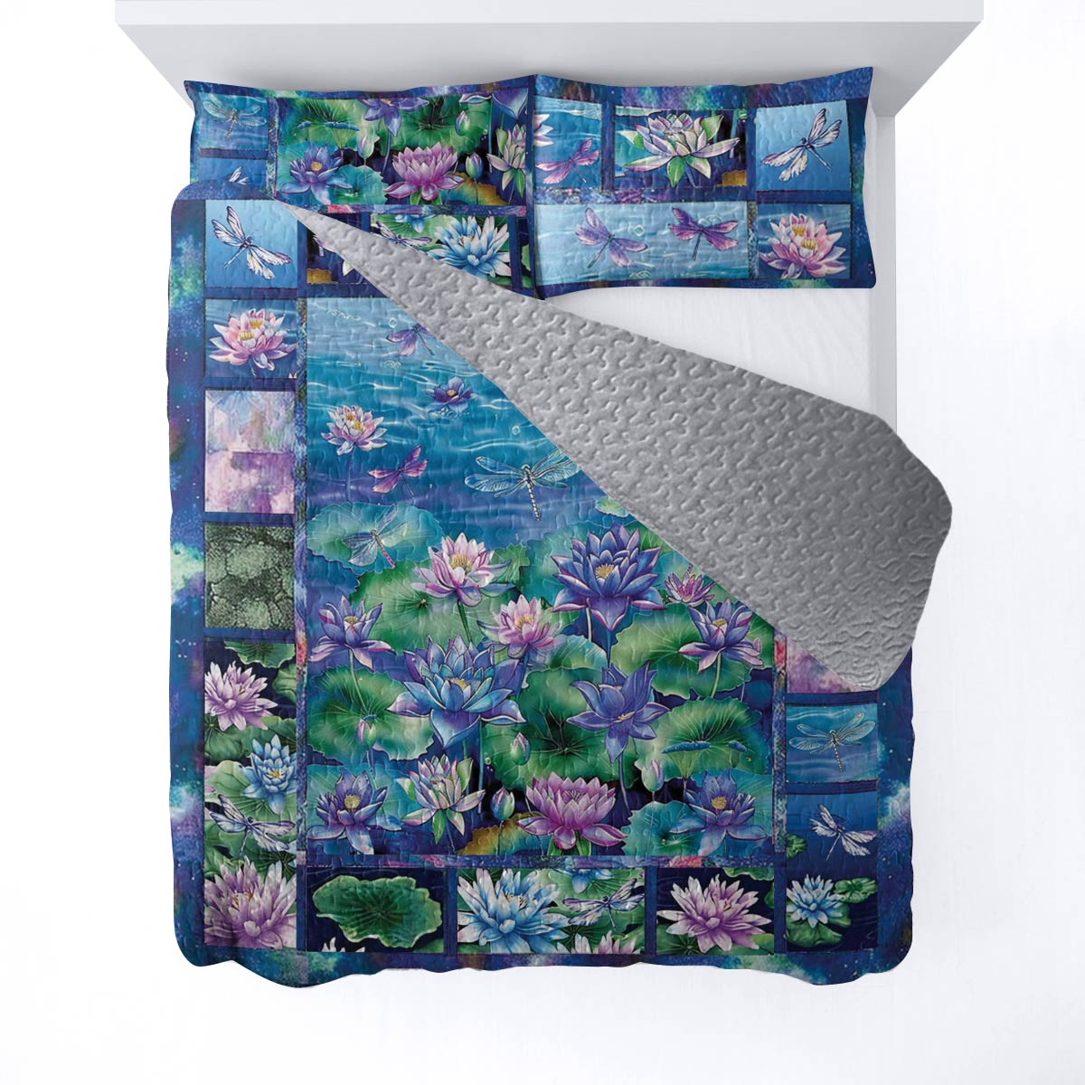 Shineful All Season Quilt 3-Piece Set Lilypad Serenity