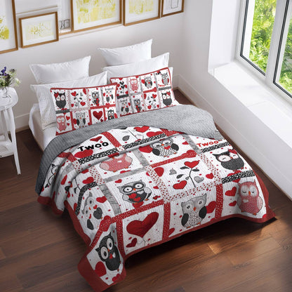 Shineful All Season Quilt 3-Piece Set Lovely Owls