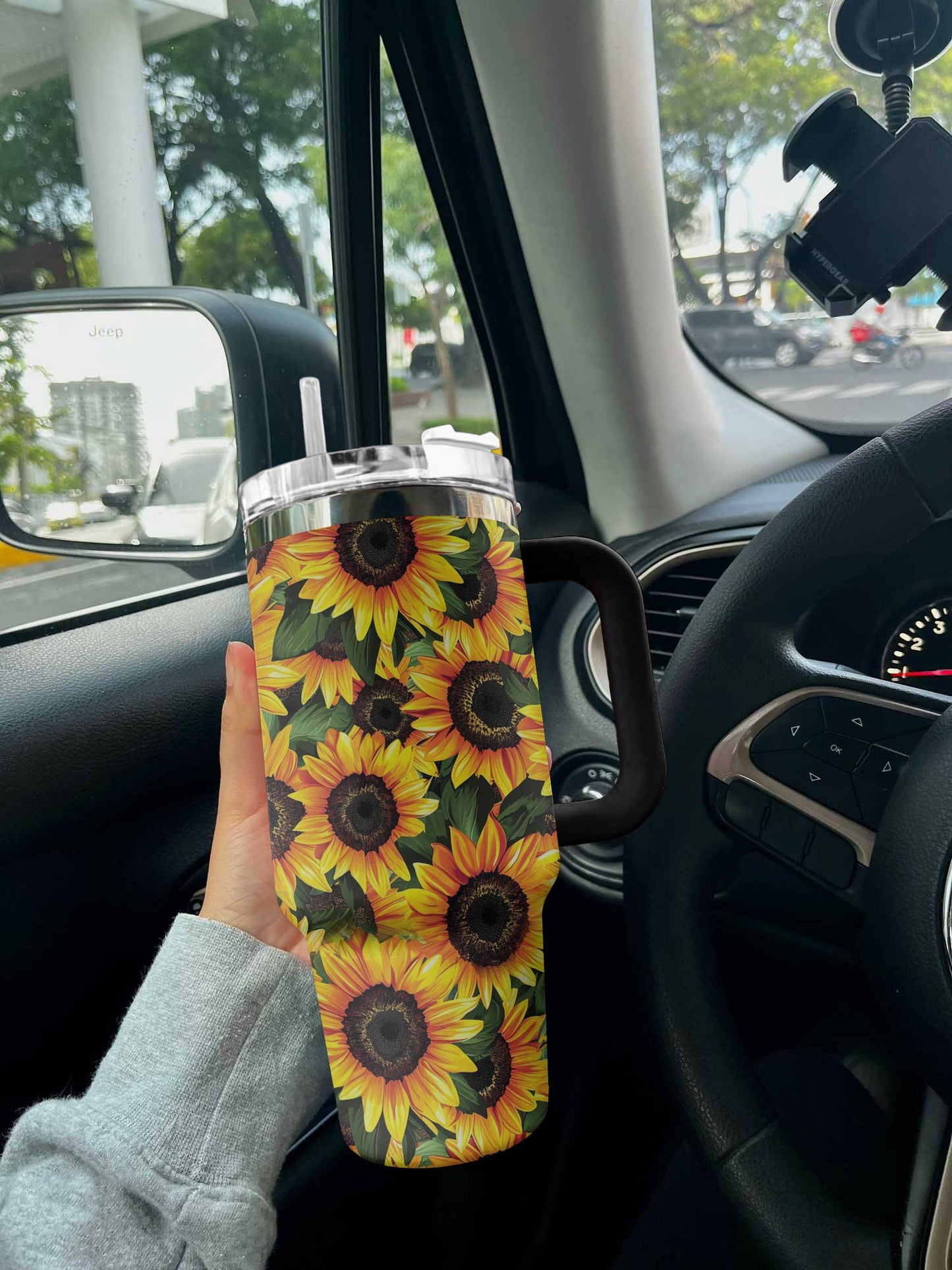 Flower 40 Oz Shineful™ Bright Sunflowers Lk8 Black 40Oz Tumbler