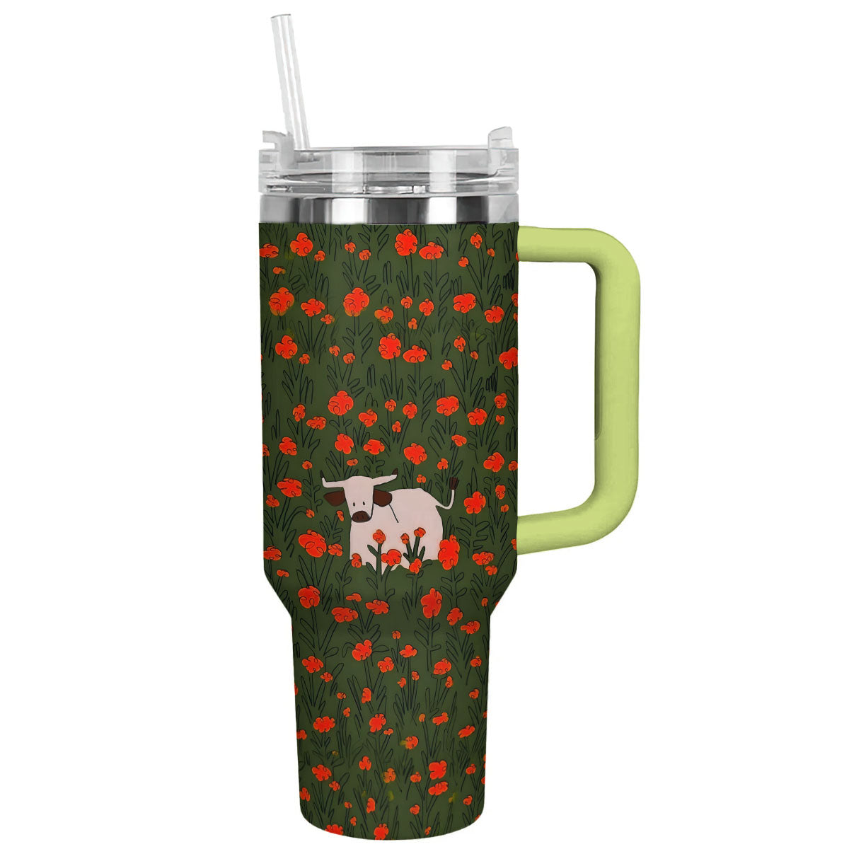 Cow 40 Oz Shineful™ Tumbler Dreamy Lk8 Green 40Oz