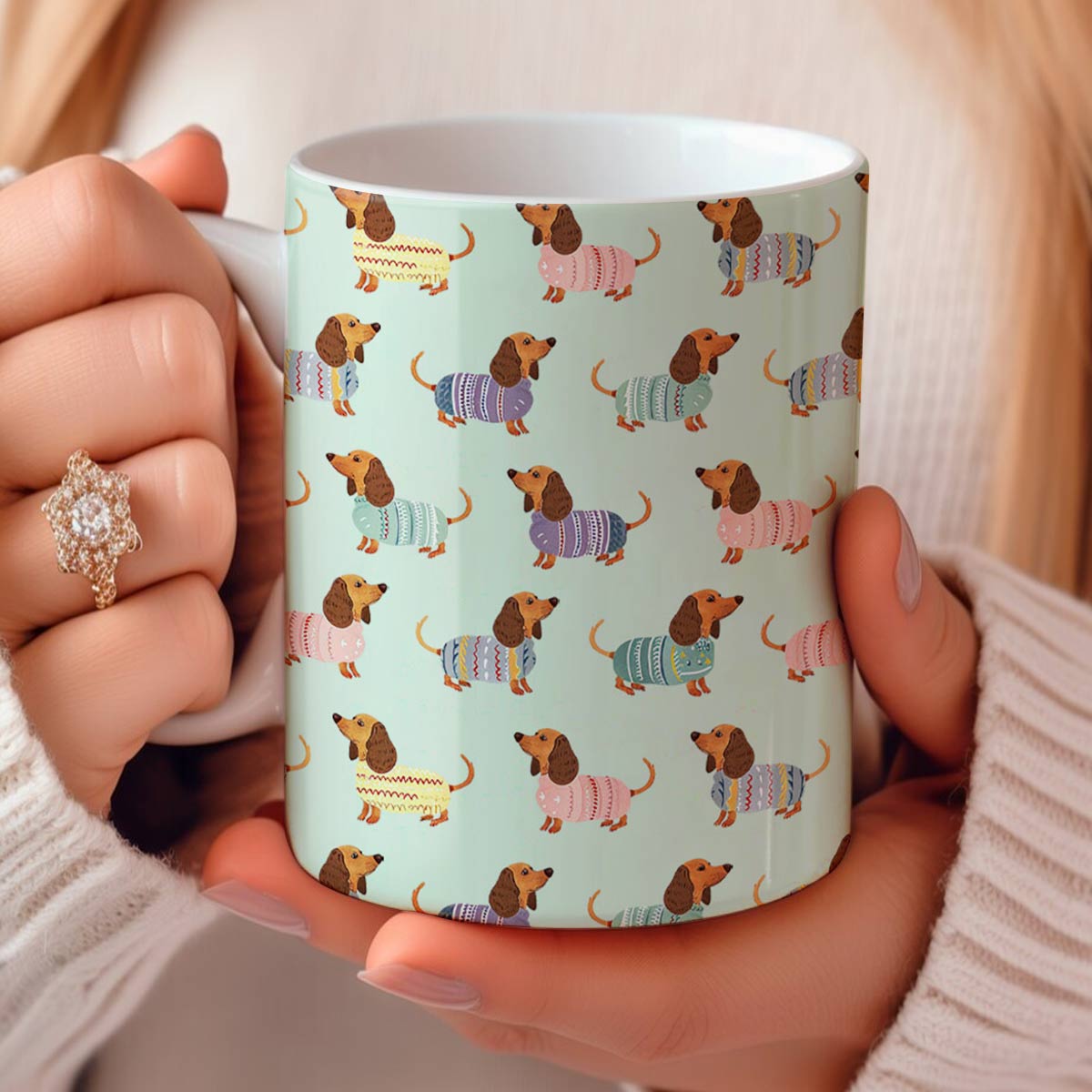 Shineful Ceramic Mug Colorful Dachshunds