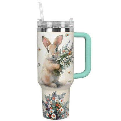 Shineful Tumbler Rabbit Floral Bunny