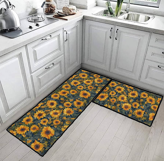 Tapis de sol antidérapant ultra fin Shineful, tapis de cuisine Tournesols brillants