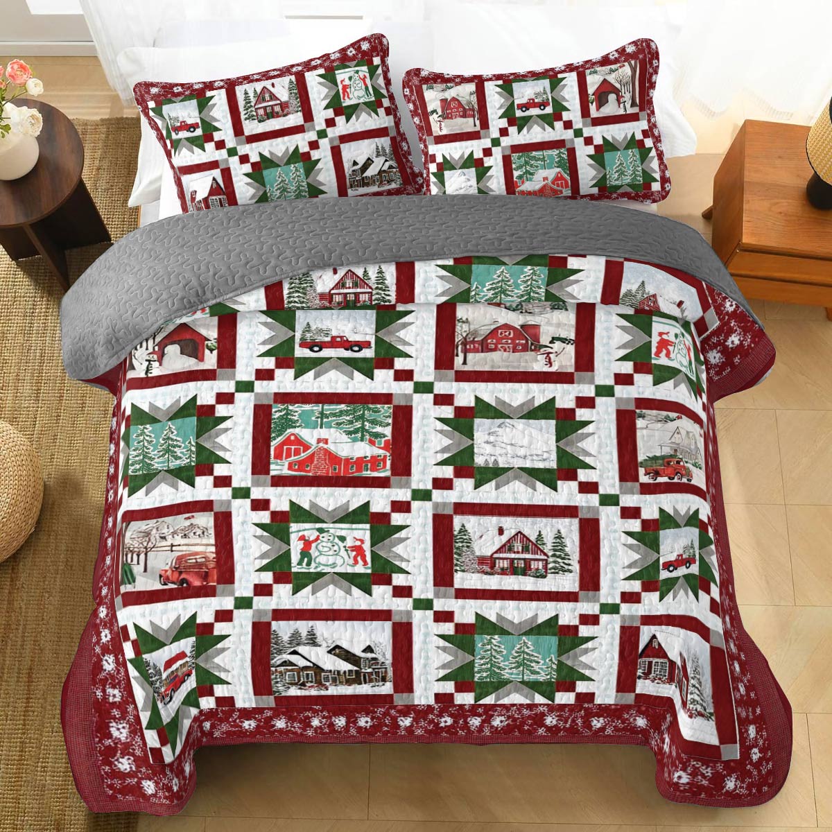 Shineful All Season Quilt 3-Piece Set Winter Wishes