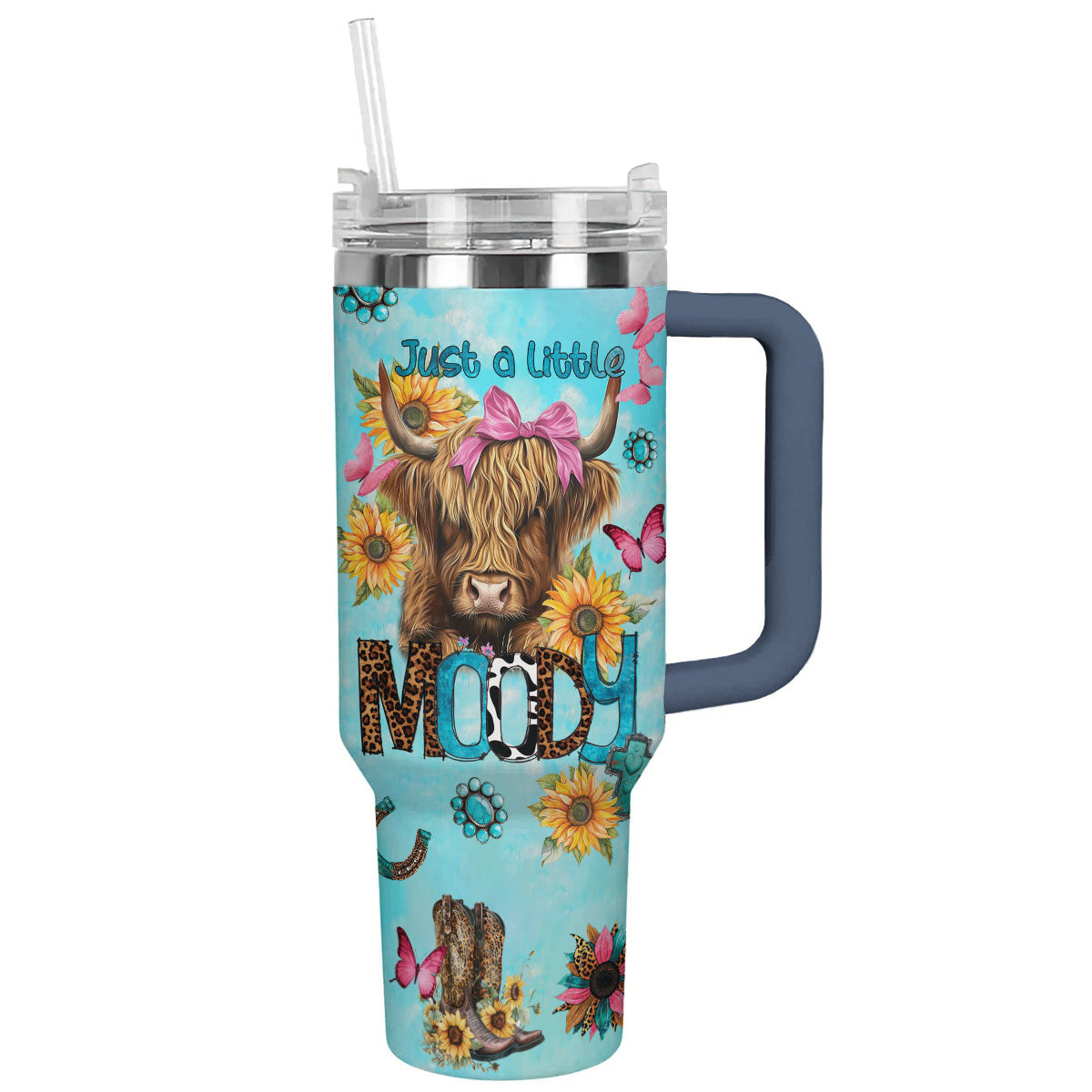 Cow 40 Oz Shineful™ Tumbler Moo-Dy Lk8 Navy 40Oz