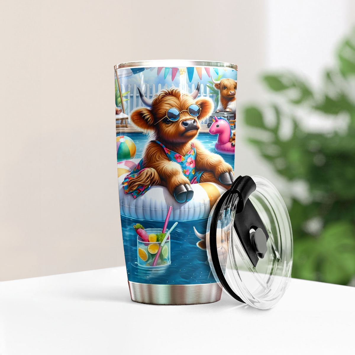 Shineful 20oz Tumbler Cow Vacation