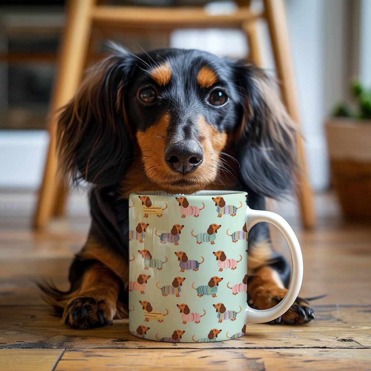 Shineful Ceramic Mug Colorful Dachshunds