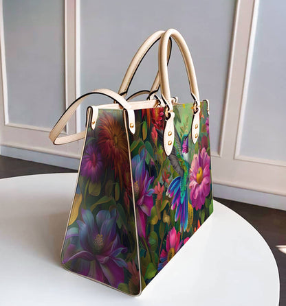 Shineful Leather Bag Floral Hummingbird