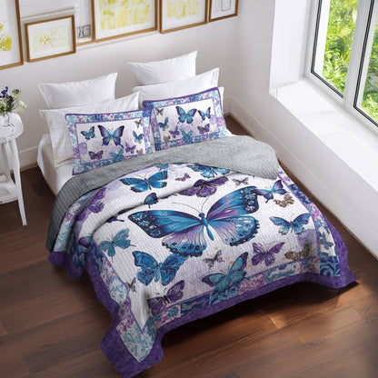 Shineful All Season Quilt 3-Piece Set Butterfly Blossom