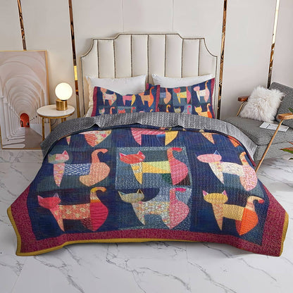 Shineful All Season Quilt 3-Piece Set Fancy Cats