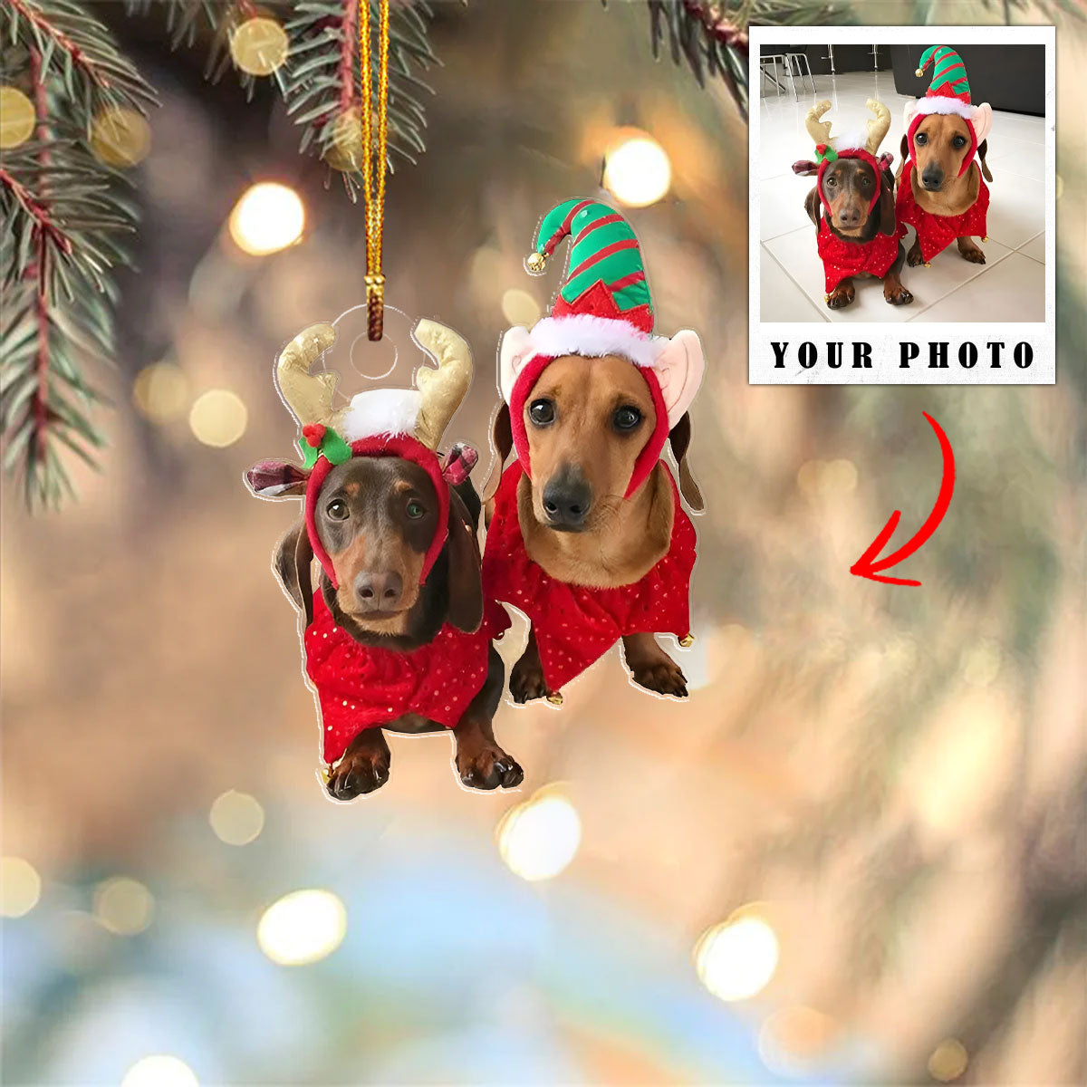 Dog Shineful® Decoration Ornament Personalized Upload Photo Lk8