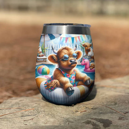 Shineful Wine Tumbler Cow Vacation