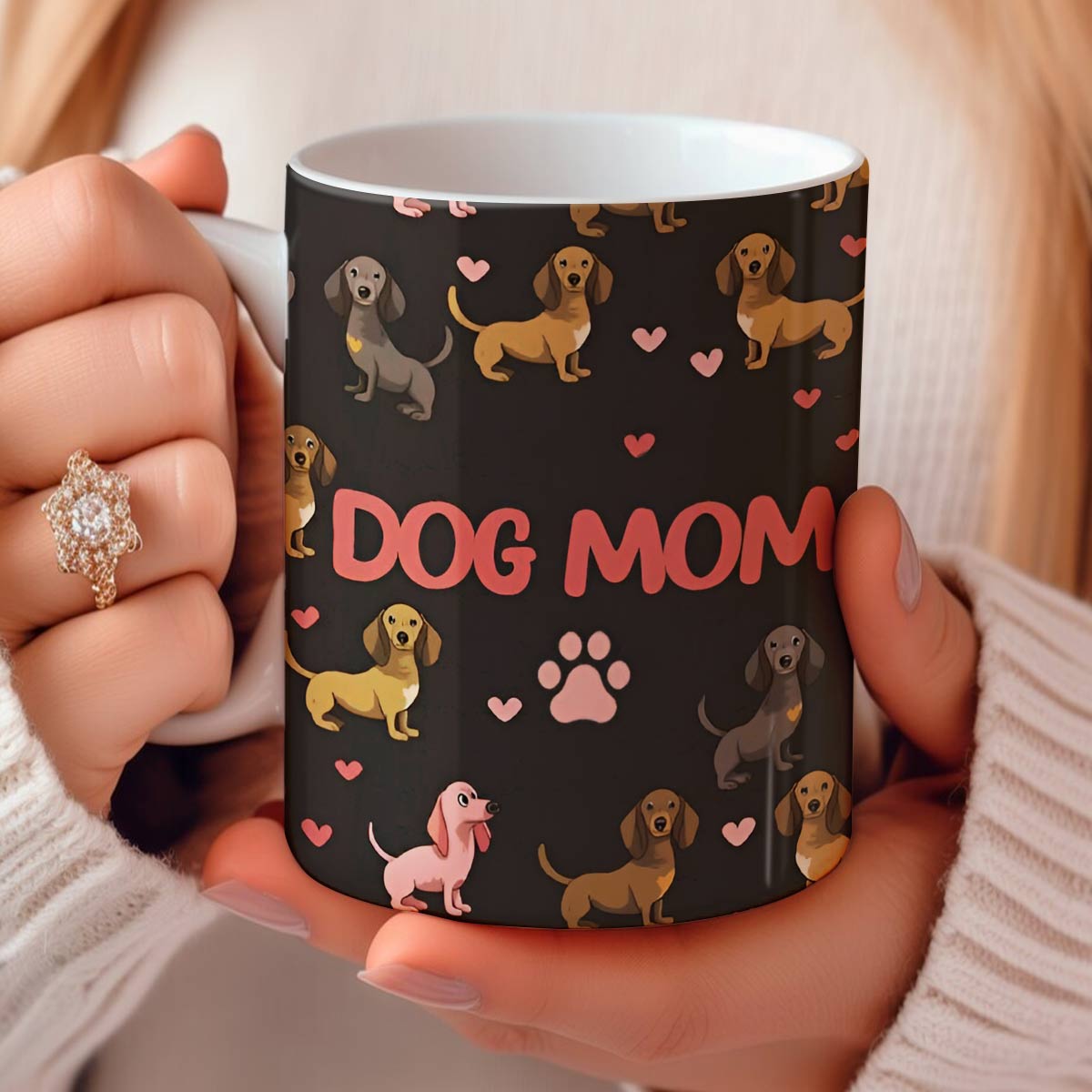 Tasse en céramique brillante pour maman chien