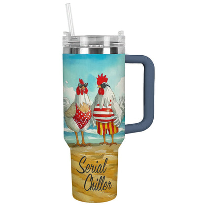 Chicken 40 Oz Shineful™ Tumbler Serial Chillers Lk8 Navy 40Oz