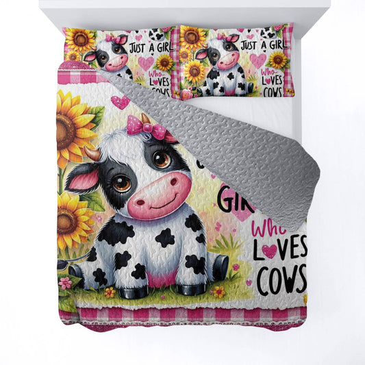 Shineful All Season Quilt 3-Piece Set For Cow Lovers