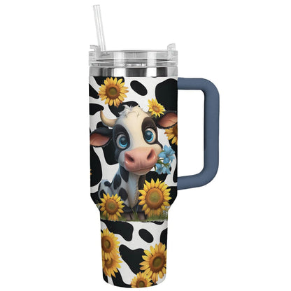 Cow 40 Oz Shineful™ Tumbler With Sunflowers Lk8 Navy 40Oz