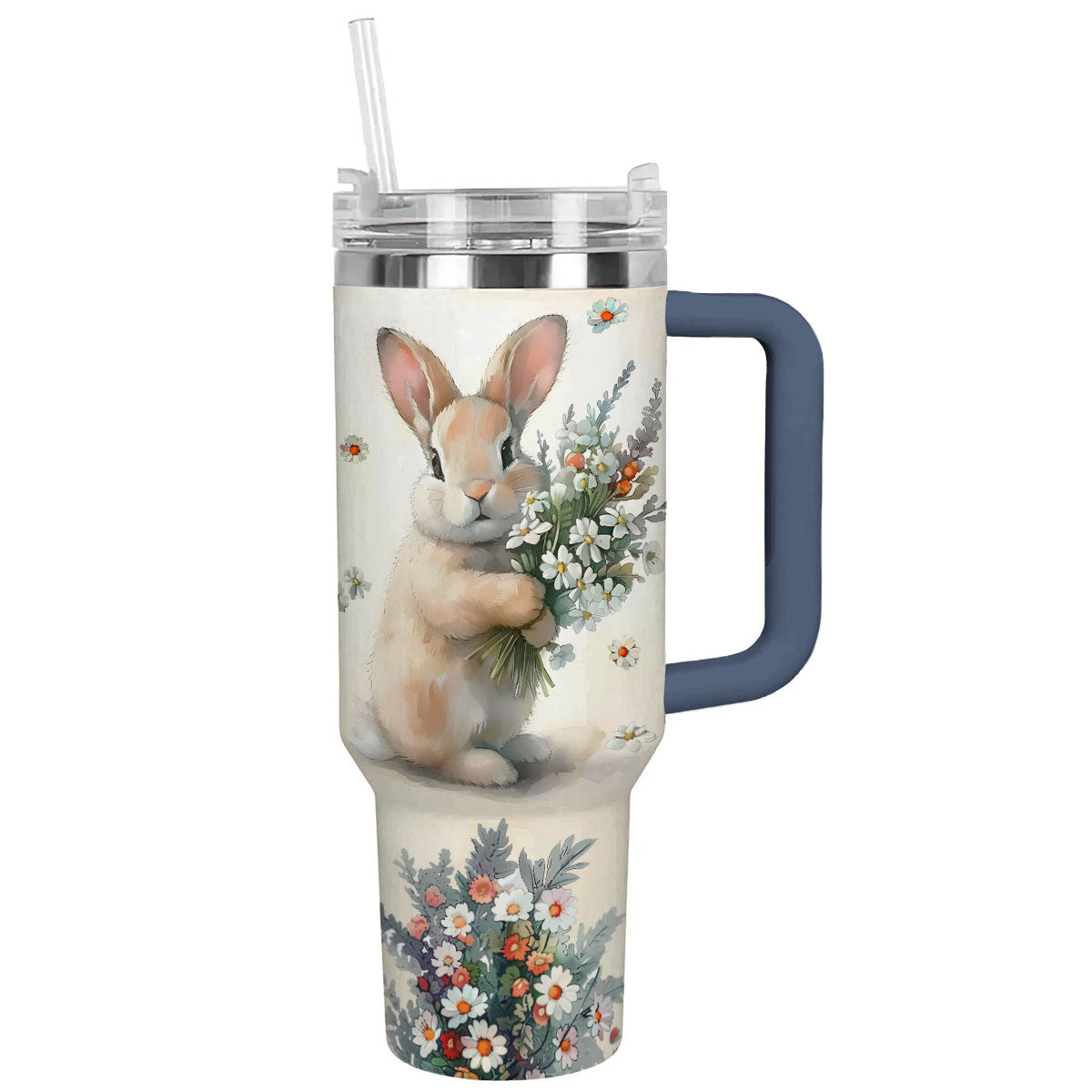 Shineful Tumbler Rabbit Floral Bunny