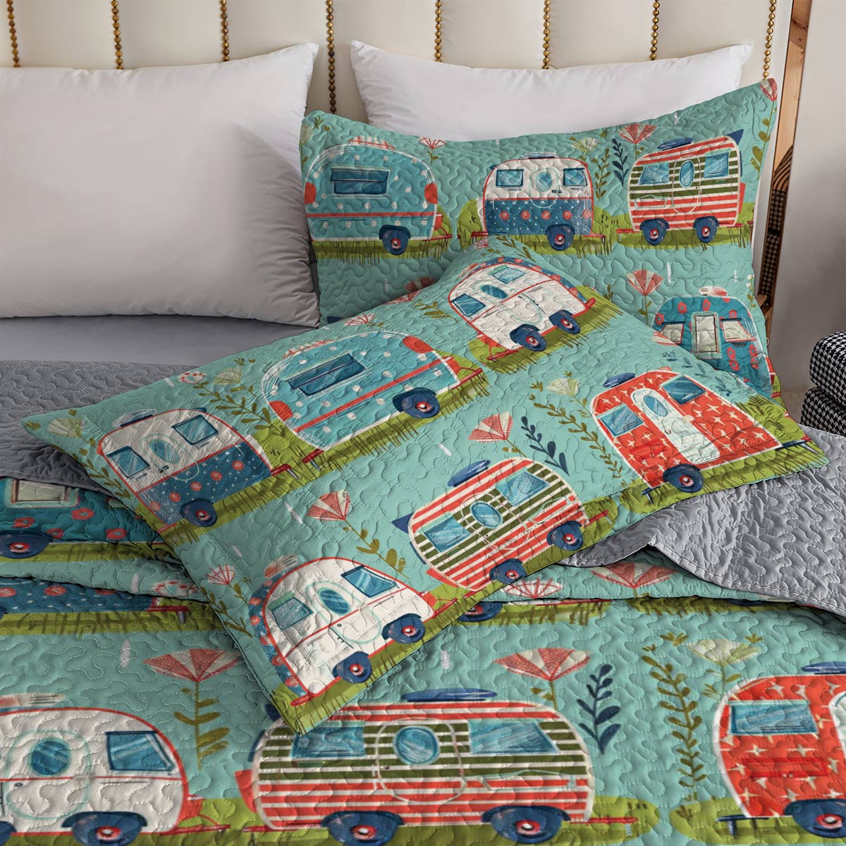 Shineful All Season Quilt 3-Piece Set Happy Campers