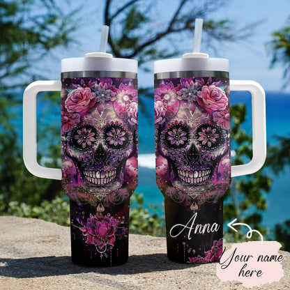 Shineful Tumbler Personalized Sugar Skull