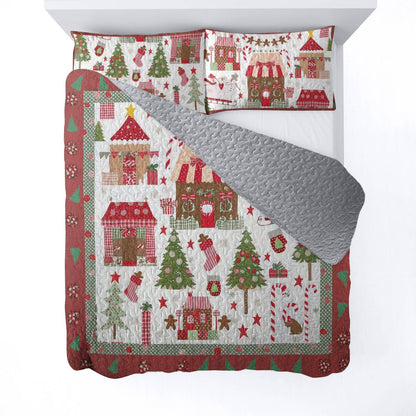 Shineful All Season Quilt 3-Piece Set Noel Wonderland