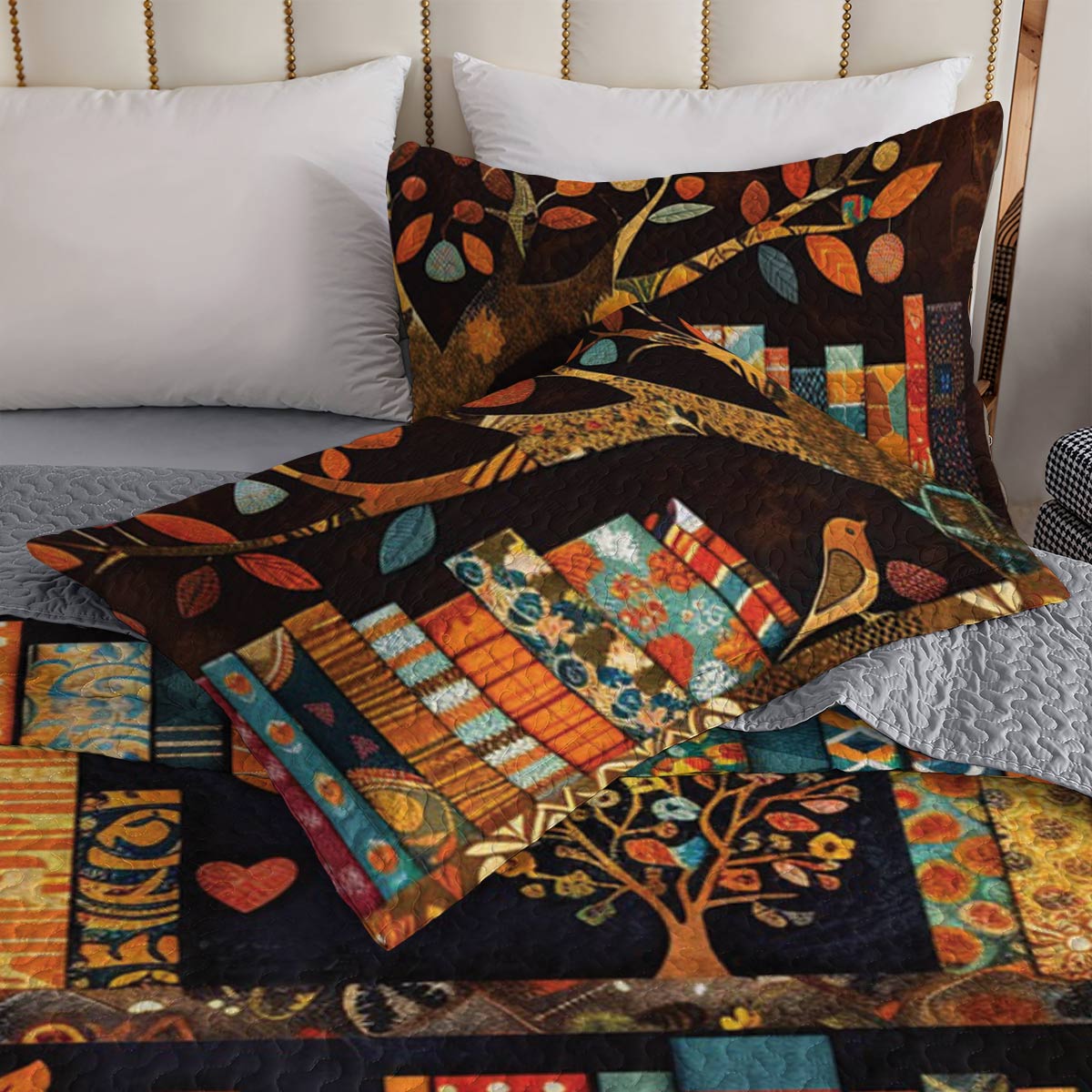 Shineful All Season Quilt 3-teiliges Set Autumn Library