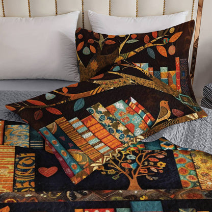 Shineful All Season Quilt 3-teiliges Set Autumn Library