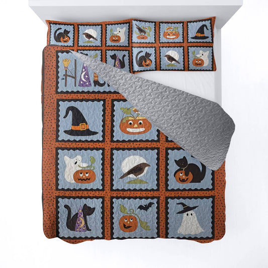 Ensemble de couette toutes saisons Shineful 3 pièces Spooky Sleep