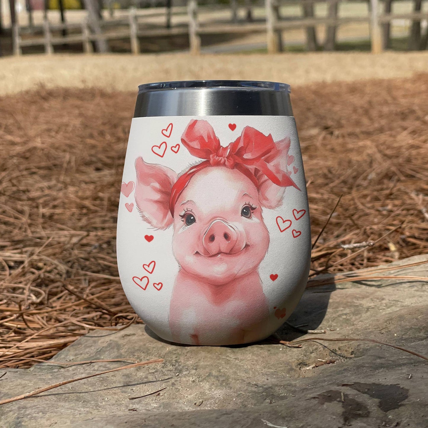 Pig 12 Oz Shineful™ Wine Tumbler Lovely Lk8 12Oz