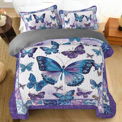 Shineful All Season Quilt 3-Piece Set Butterfly Blossom