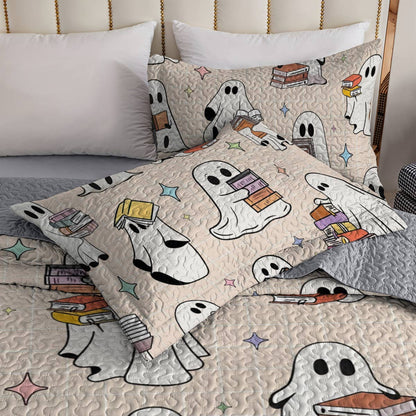 Shineful All Season Quilt 3-Piece Set Ghost Reading